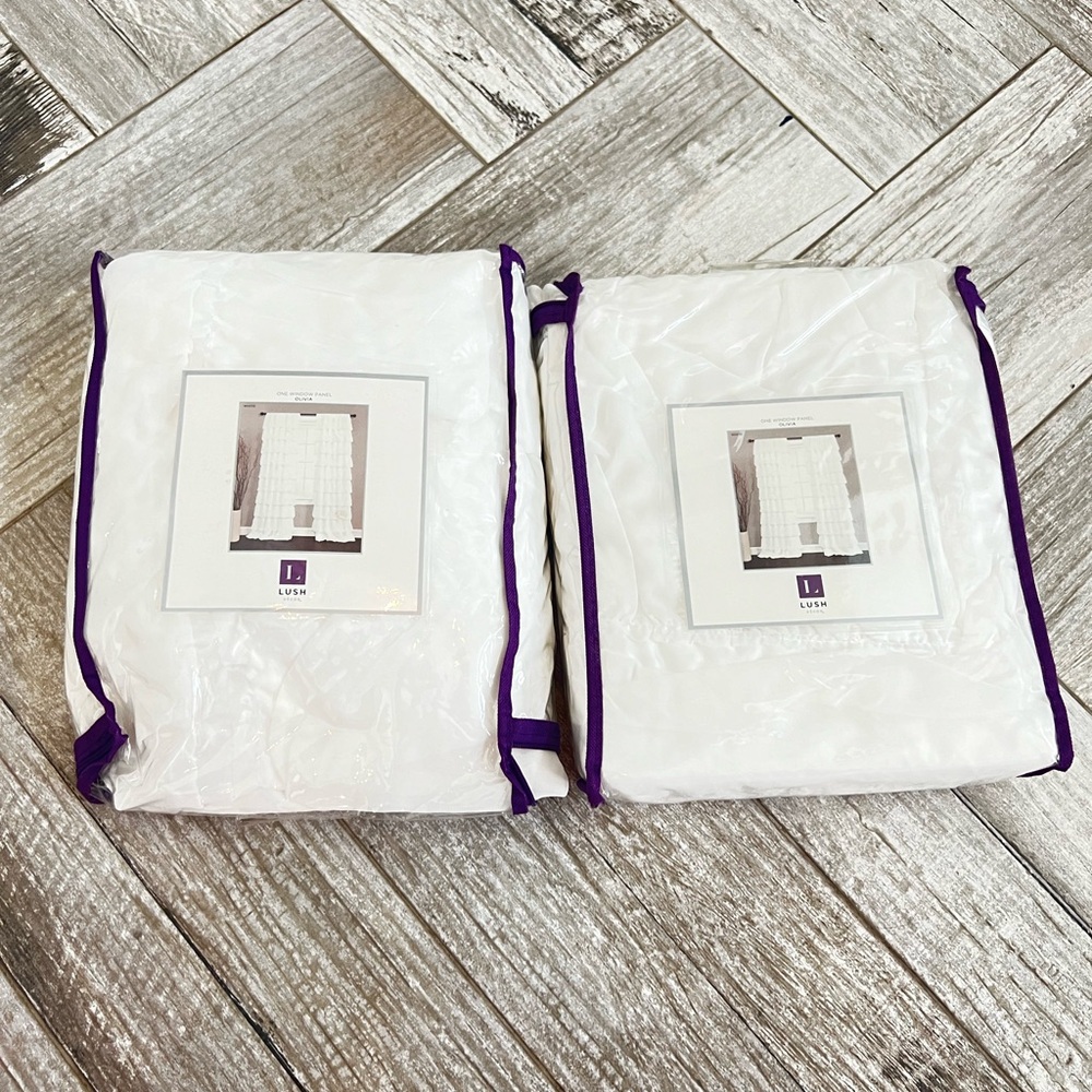 lush white sheer ruffle layered Olivia curtain set